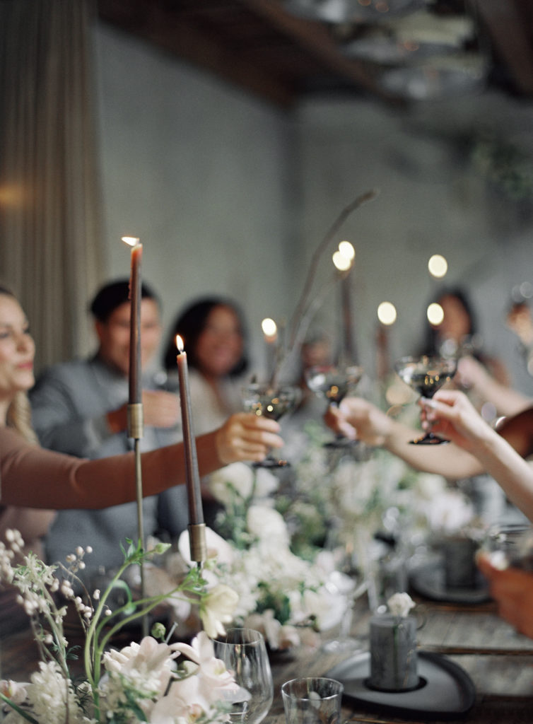 floral champagne toasts