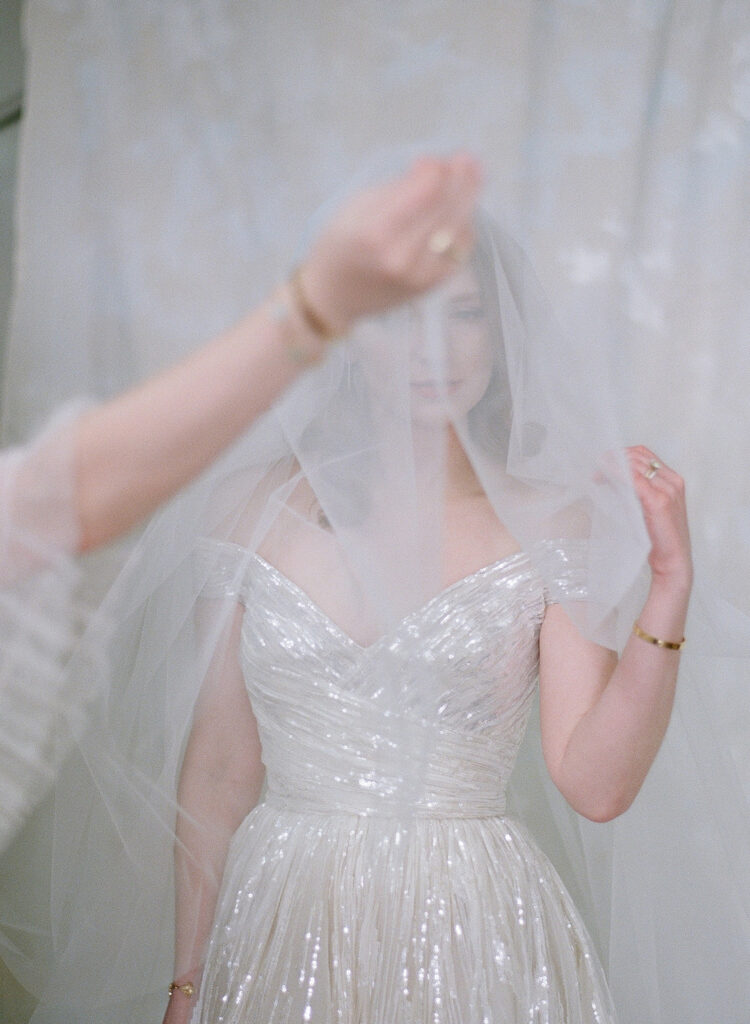 bride getting ready at brush creek ranch